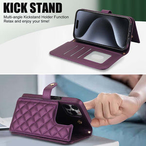 Casekis Crossbody RFID Wallet Phone Case Dark Purple