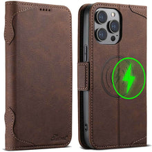 Load image into Gallery viewer, Casekis Leather Wallet Phone Case compatible with MagSafe Brown
