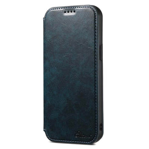 Casekis Leather Wallet MagSafe Phone Case Blue