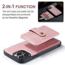 Load image into Gallery viewer, Casekis Leather Magnetic RFID Wallet Phone Case Pink
