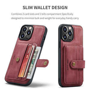 Casekis Leather Magnetic RFID Wallet Phone Case Red