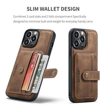 Load image into Gallery viewer, Casekis Leather Magnetic RFID Wallet Phone Case Brown
