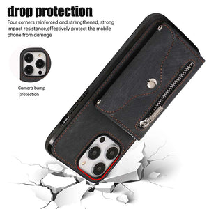 Casekis Accordion Cardholder RFID Zipper Phone Case Black