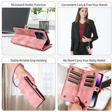 Load image into Gallery viewer, Casekis Zipper RFID Wallet Phone Case Pink

