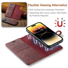 Load image into Gallery viewer, Casekis Detachable Leather Wallet Phone Case Red
