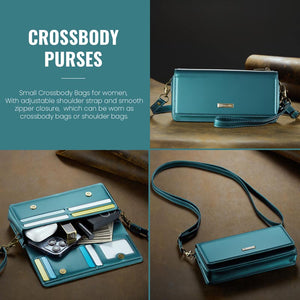 Casekis Multifunctional Leather Crossbody Phone Bag Green