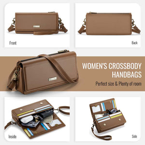 Casekis Multifunctional Leather Crossbody Phone Bag Brown