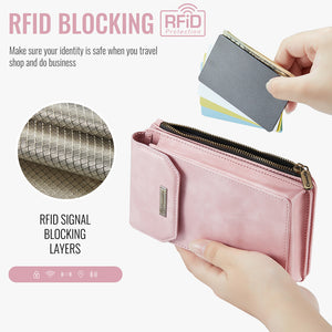 Casekis Crossbody RFID Zipper Phone Bag Pink