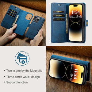 Casekis Detachable Leather Wallet Phone Case Blue