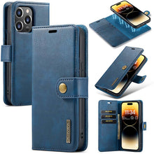 Load image into Gallery viewer, Casekis Detachable Leather Wallet Phone Case Blue
