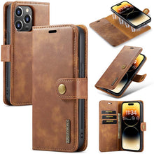 Load image into Gallery viewer, Casekis Detachable Leather Wallet Phone Case Brown
