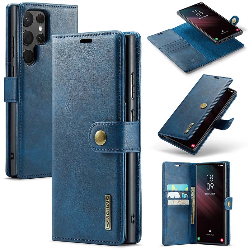 Casekis Detachable Leather Wallet Phone Case Blue