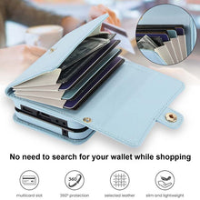 Load image into Gallery viewer, Casekis Moto Razr 40 Cardholder Crossbody Leather Phone Case Blue
