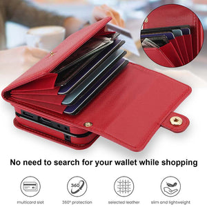 Casekis Moto Razr 40 Cardholder Crossbody Leather Phone Case Red