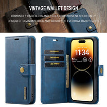 Load image into Gallery viewer, Casekis Detachable Leather Wallet Phone Case Blue
