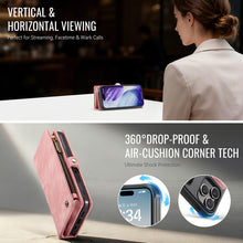 Load image into Gallery viewer, Casekis Wrist Strap Zipper Wallet Phone Case Pink

