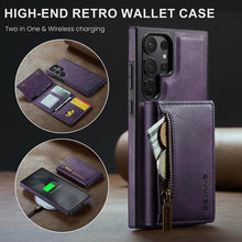 Load image into Gallery viewer, Casekis RFID Magnetic Detachable Leather Wallet Phone Case Purple
