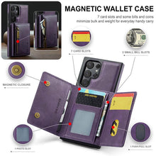 Load image into Gallery viewer, Casekis RFID Magnetic Detachable Leather Wallet Phone Case Purple
