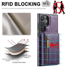 Load image into Gallery viewer, Casekis RFID Magnetic Detachable Leather Wallet Phone Case Purple
