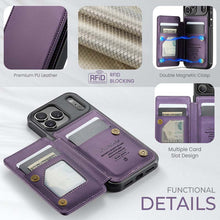 Load image into Gallery viewer, Casekis RFID Cardholder Wallet Phone Case Purple
