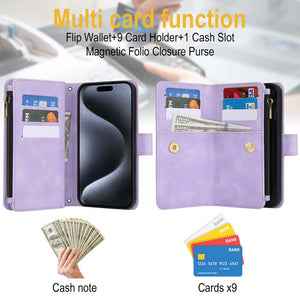 Casekis Crossbody 9 Card Holder Phone Case Purple