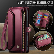 Lade das Bild in den Galerie-Viewer, Casekis Cardholer Zipper Wallet Crossbody Phone Case Red
