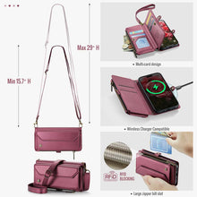 Lade das Bild in den Galerie-Viewer, Casekis Cardholer Zipper Wallet Crossbody Phone Case Red
