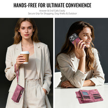 Load image into Gallery viewer, Casekis Wrist Strap Zipper Wallet Phone Case Red
