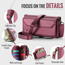 Lade das Bild in den Galerie-Viewer, Casekis Cardholer Zipper Wallet Crossbody Phone Case Red

