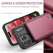 Load image into Gallery viewer, Casekis RFID Cardholder Wallet Phone Case Red Wine
