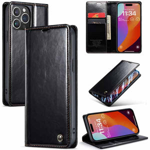 CASEKIS Luxury Flip Leather Phone Case for iPhone 15 Pro Max