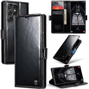 CASEKIS Luxury Flip Leather Phone Case for Galaxy S23 Ultra 5G