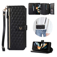 Load image into Gallery viewer, Casekis Crossbody Cardholder Phone Case For Galaxy Z Fold 4 Black
