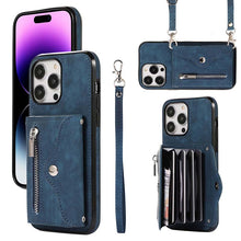 Load image into Gallery viewer, Casekis Accordion Cardholder RFID Zipper Phone Case Blue
