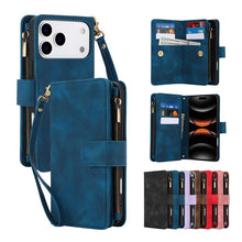 Lade das Bild in den Galerie-Viewer, Casekis Crossbody 9 Card Holder Phone Case Navy Blue
