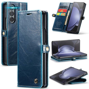 Casekis Luxury Flip Leather Card Slots Phone Case for Galaxy Z Fold 5 5G