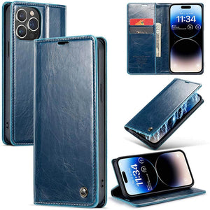CASEKIS Luxury Flip Leather Phone Case for iPhone 14 Pro Max