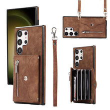 Load image into Gallery viewer, Casekis Accordion Cardholder RFID Zipper Phone Case Brown
