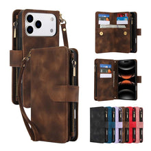 Load image into Gallery viewer, Casekis Crossbody 9 Card Holder Phone Case Brown
