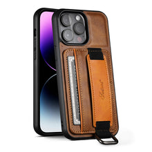 Load image into Gallery viewer, Casekis Card Holder Wrist Strap Phone Case Brown
