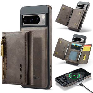 Casekis RFID Magnetic Detachable Leather Wallet Phone Case Coffee