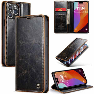 CASEKIS Luxury Flip Leather Phone Case for iPhone 15 Pro Max