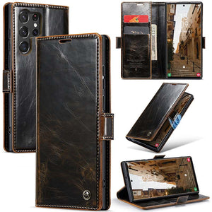 CASEKIS Luxury Flip Leather Phone Case for Galaxy S23 Ultra 5G