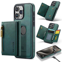 Load image into Gallery viewer, Casekis RFID Magnetic Detachable Leather Wallet Phone Case Green
