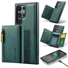 Load image into Gallery viewer, Casekis RFID Magnetic Detachable Leather Wallet Phone Case Green
