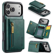 Lade das Bild in den Galerie-Viewer, Casekis RFID Magnetic Detachable Leather Wallet Phone Case Green
