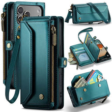 Load image into Gallery viewer, Casekis Cardholer Zipper Wallet Crossbody Phone Case Green
