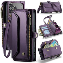 Lade das Bild in den Galerie-Viewer, Casekis Cardholer Zipper Wallet Crossbody Phone Case Purple
