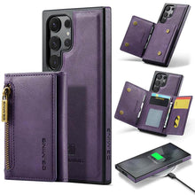 Load image into Gallery viewer, Casekis RFID Magnetic Detachable Leather Wallet Phone Case Purple
