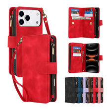 Load image into Gallery viewer, Casekis Crossbody 9 Card Holder Phone Case Red
